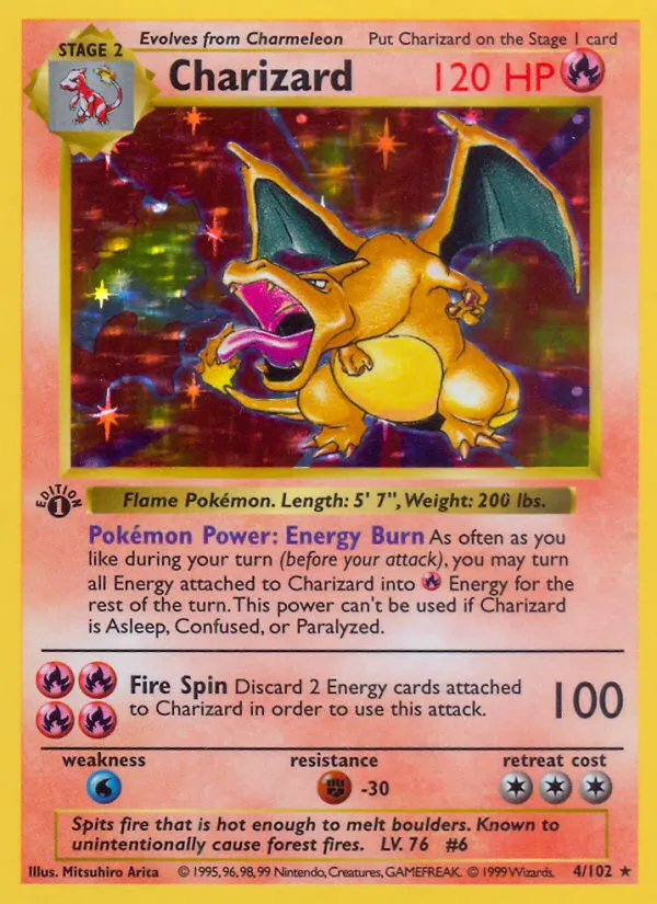 Charizard — featured chase card from Base Set