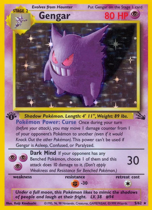 Gengar — most valuable card in Fossil