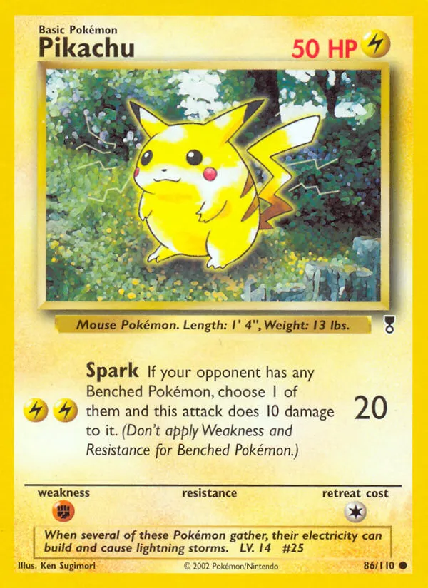 Pikachu — top EV contributor in Legendary Collection