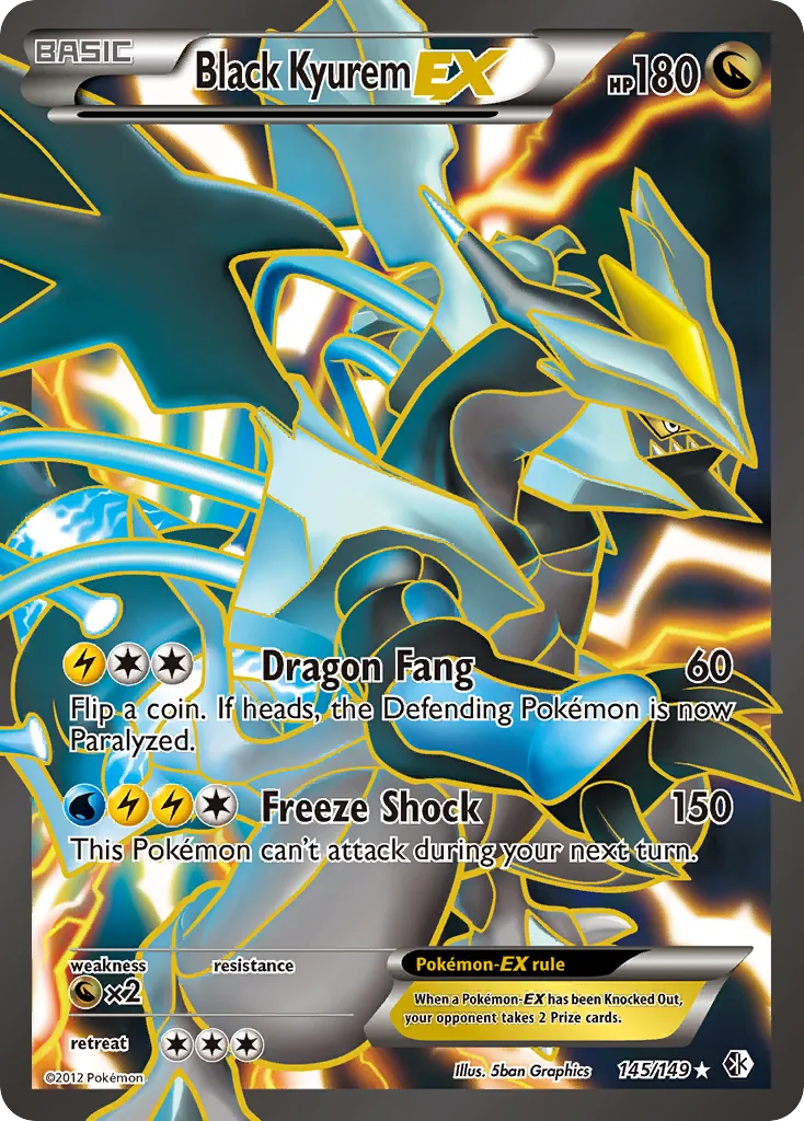 Black Kyurem-EX — featured chase card from Boundaries Crossed