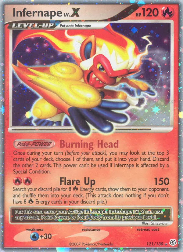 Infernape LV.X — featured chase card from Diamond & Pearl