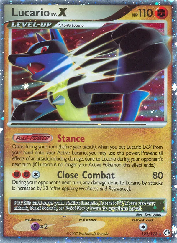 Lucario LV.X — featured chase card from Mysterious Treasures