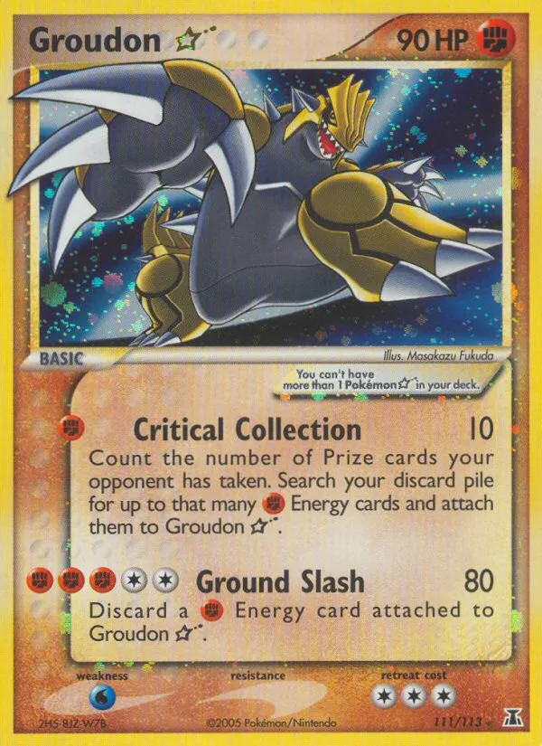 Groudon ★ — featured chase card from Delta Species