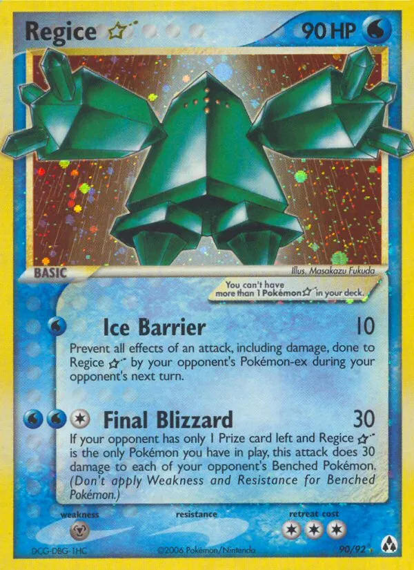 Regice ★ — featured chase card from Legend Maker