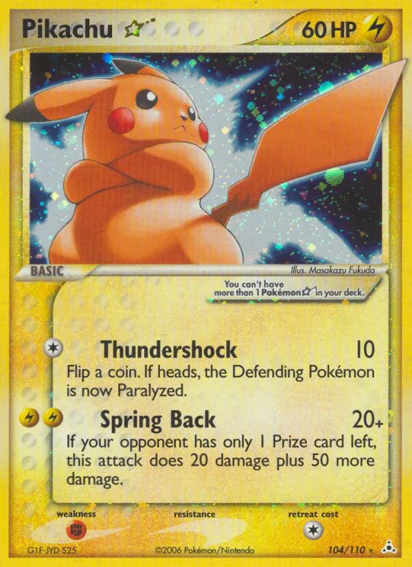 Pikachu ★ — featured chase card from Holon Phantoms