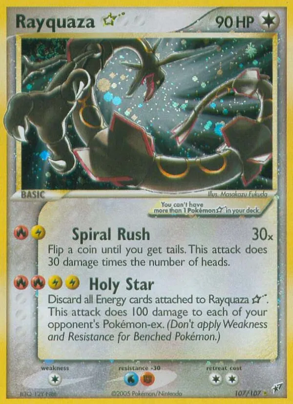 Rayquaza ★ — featured chase card from Deoxys