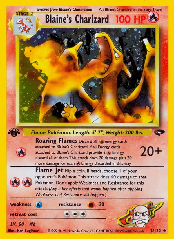 Blaine's Charizard — top EV contributor in Gym Challenge