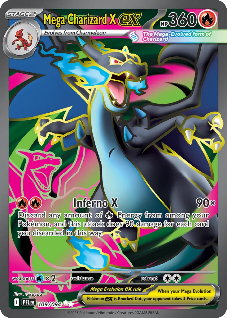 Mega Charizard X ex — featured chase card from Phantasmal Flames