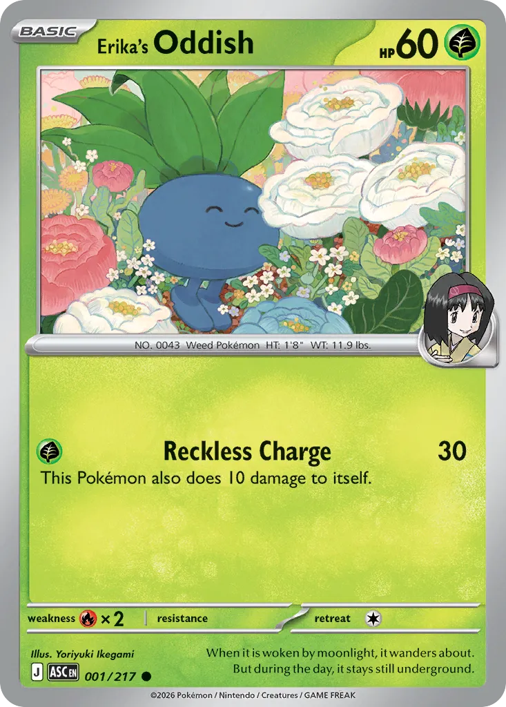 Erika's Oddish — featured chase card from Ascended Heroes