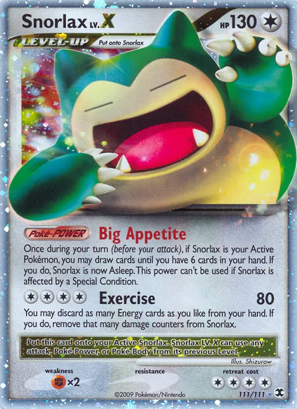 Snorlax LV.X — most valuable card in Rising Rivals