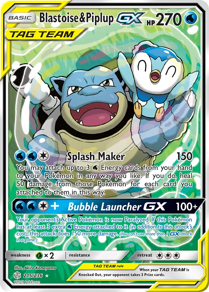 Blastoise & Piplup-GX — Cosmic Eclipse #215