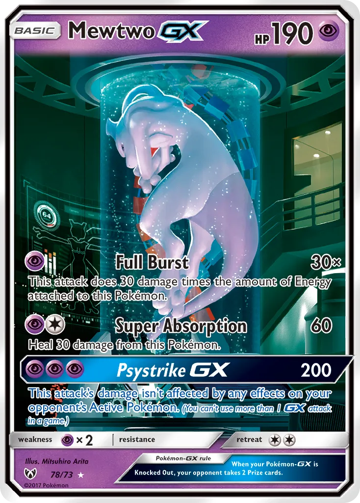 Mewtwo-GX — featured chase card from Shining Legends