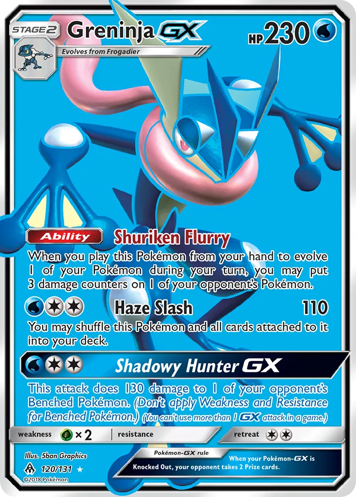 Greninja-GX — featured chase card from Forbidden Light