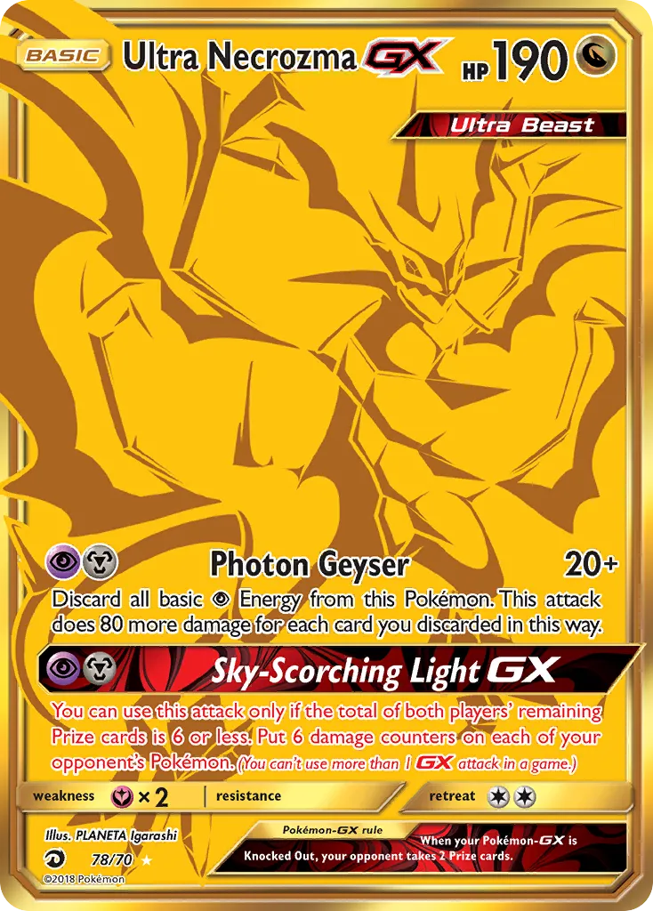 Ultra Necrozma-GX — featured chase card from Dragon Majesty