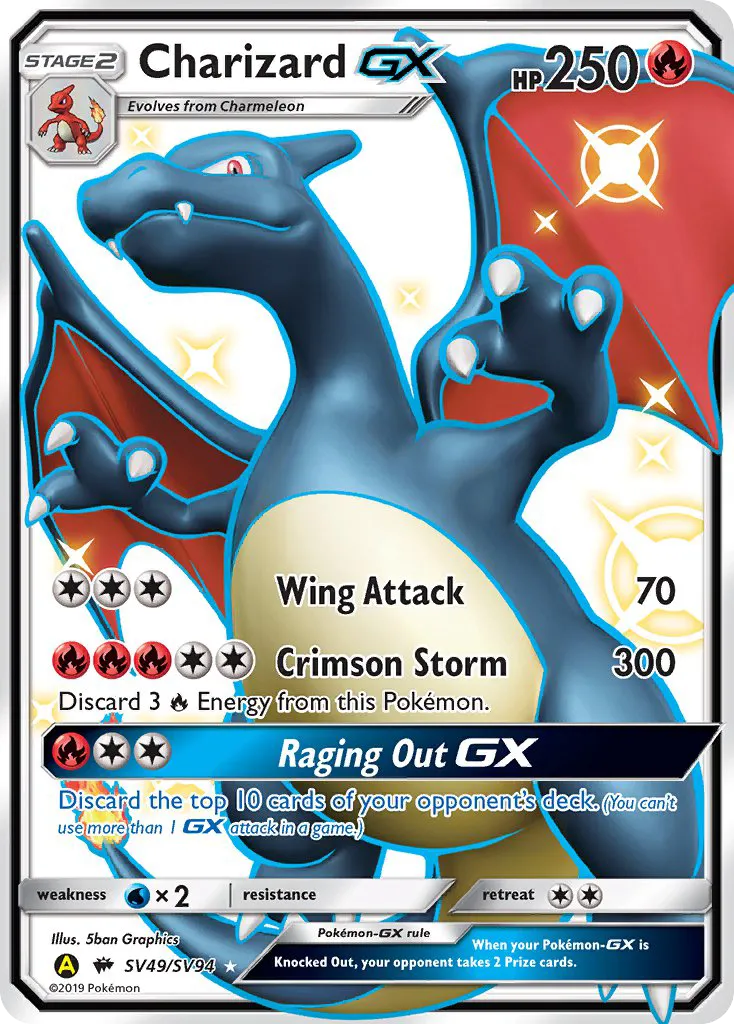 Charizard-GX — top EV contributor in Hidden Fates