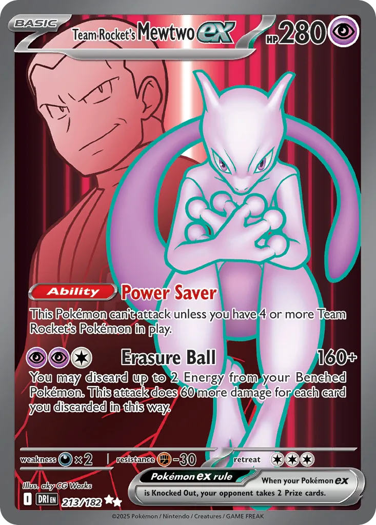 Team Rocket's Mewtwo ex — featured chase card from Destined Rivals