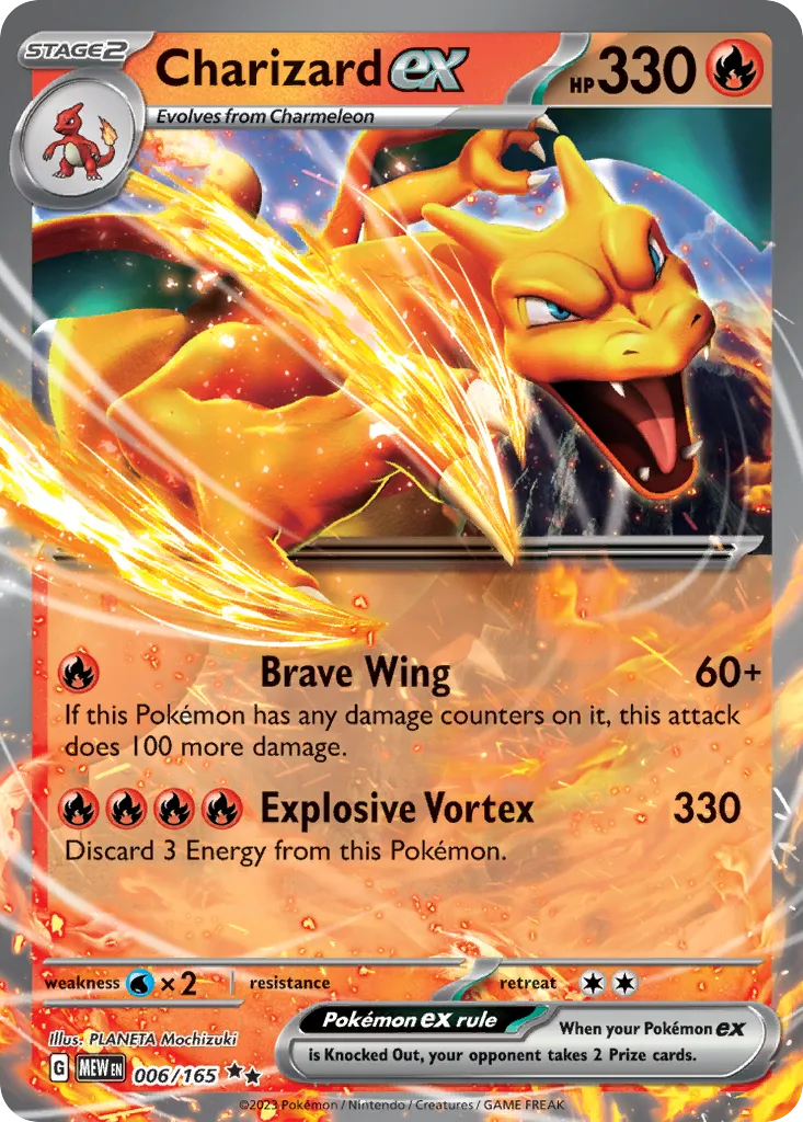 Charizard ex — top lowercase ex card