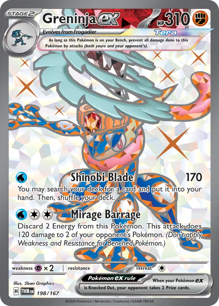 Greninja ex — featured chase card from Twilight Masquerade
