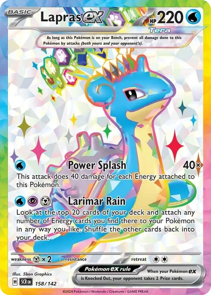 Lapras ex — featured chase card from Stellar Crown